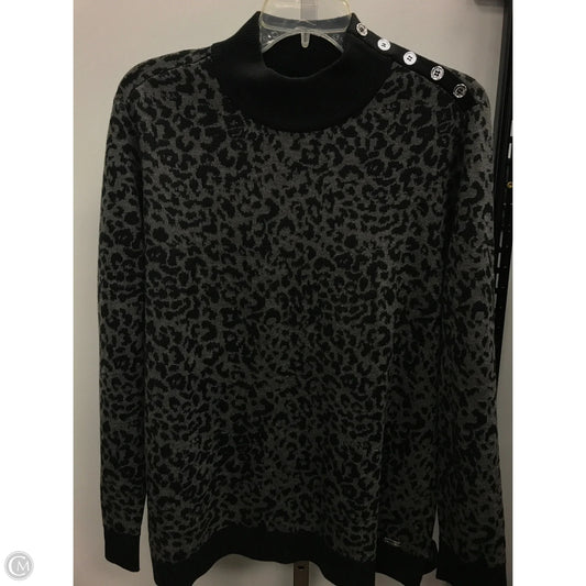 Sweater By Calvin Klein In Animal Print, Size: L