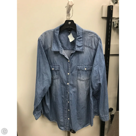 Top Long Sleeve By Torrid In Blue Denim, Size: 3x