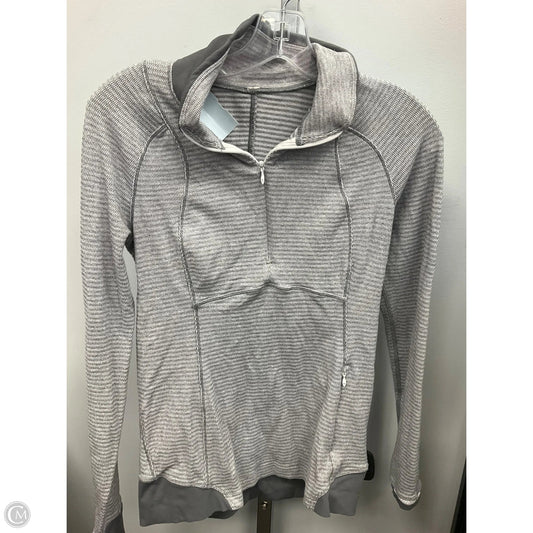 Athletic Top Long Sleeve Collar By Lululemon In Grey, Size: M