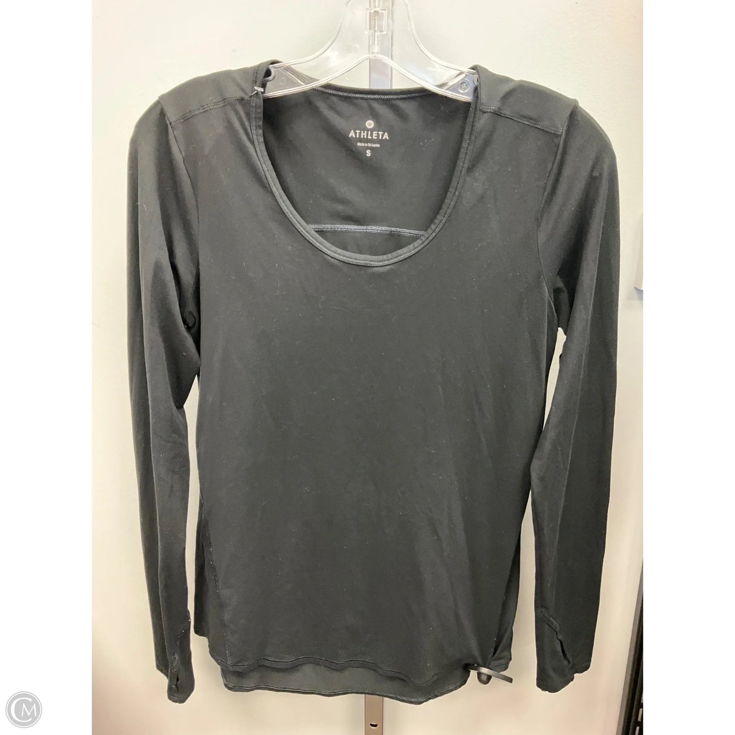 Athletic Top Long Sleeve Crewneck By Athleta In Black, Size: S