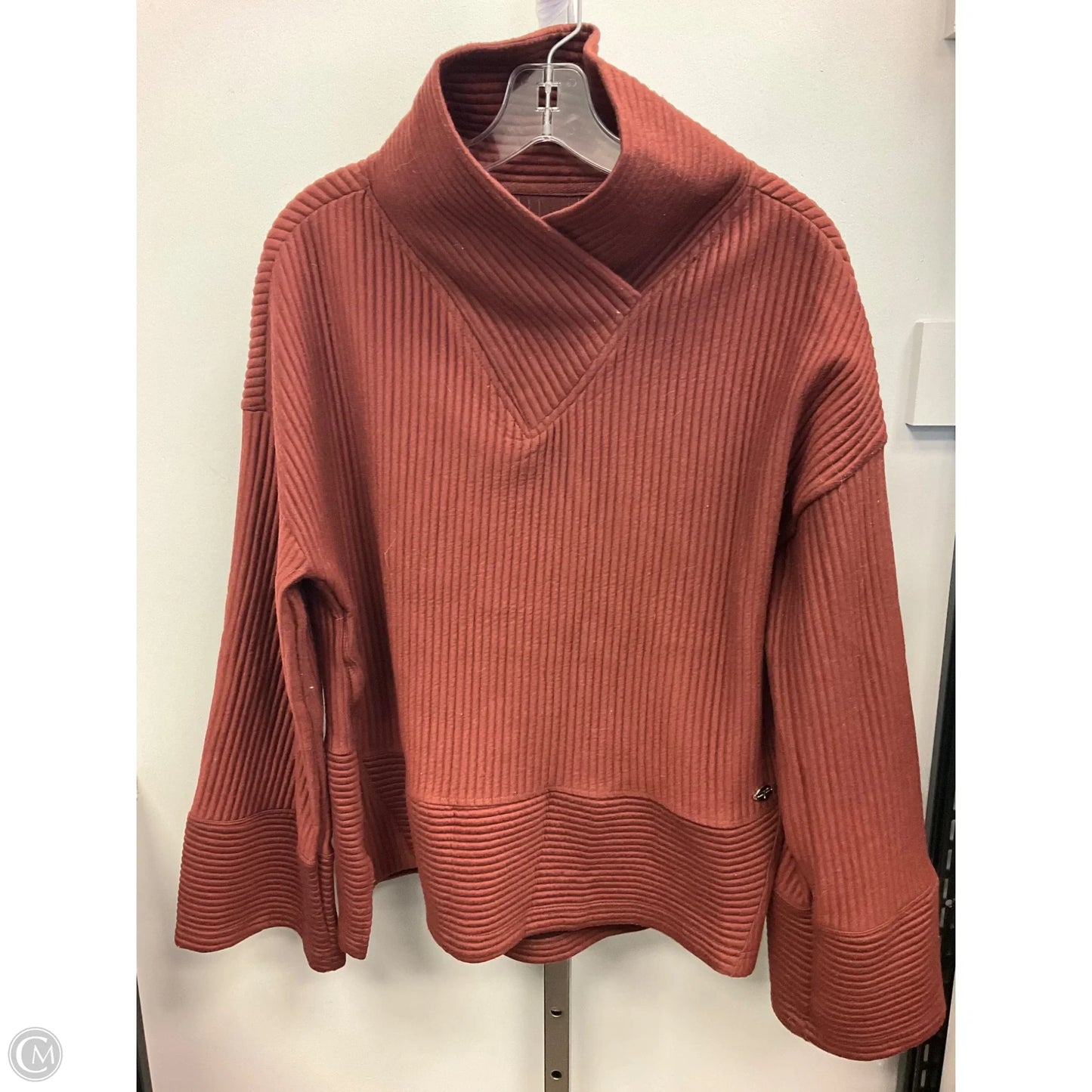 Top Long Sleeve By Tahari In Brown, Size: L