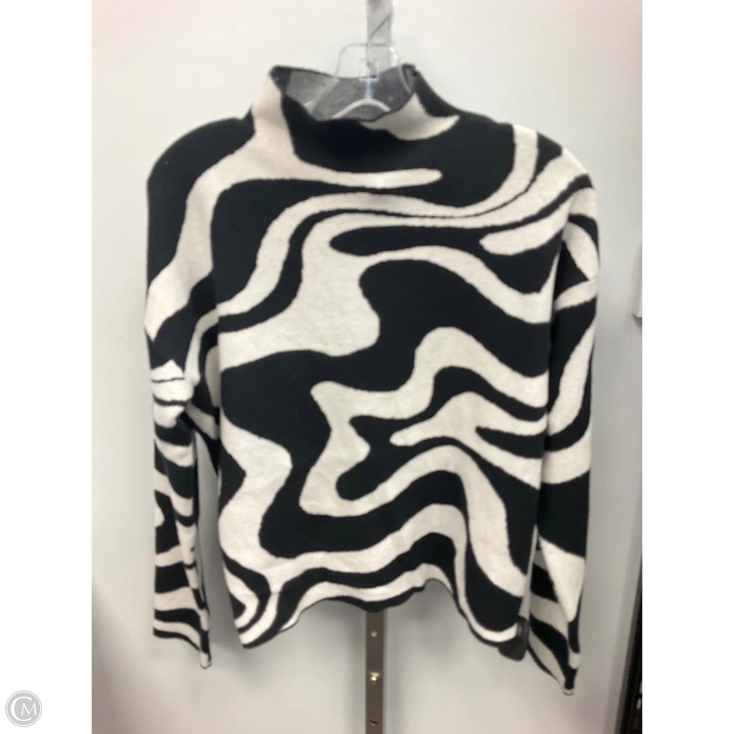 Sweater By Christian Siriano In Black & White, Size: L