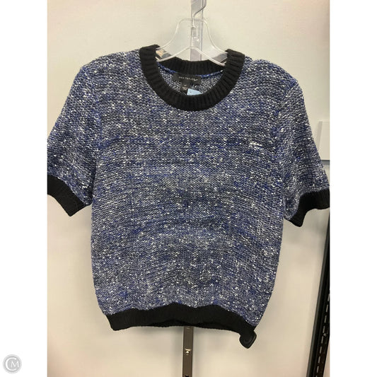 Sweater Short Sleeve By Ann Taylor In Black & Blue, Size: Lp
