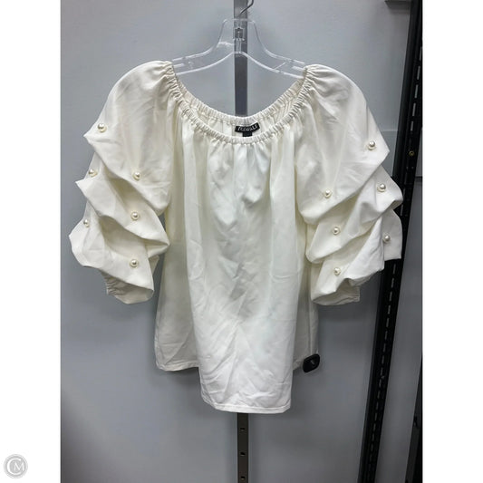 Top Short Sleeve By Roz And Ali In Cream, Size: S