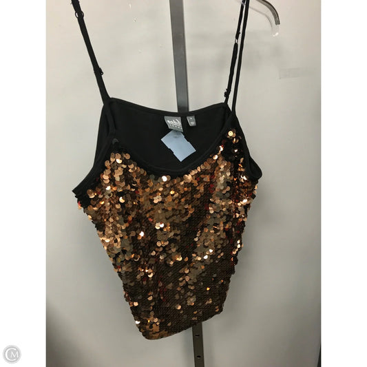 Top Sleeveless By New York And Co In Black & Gold, Size: M