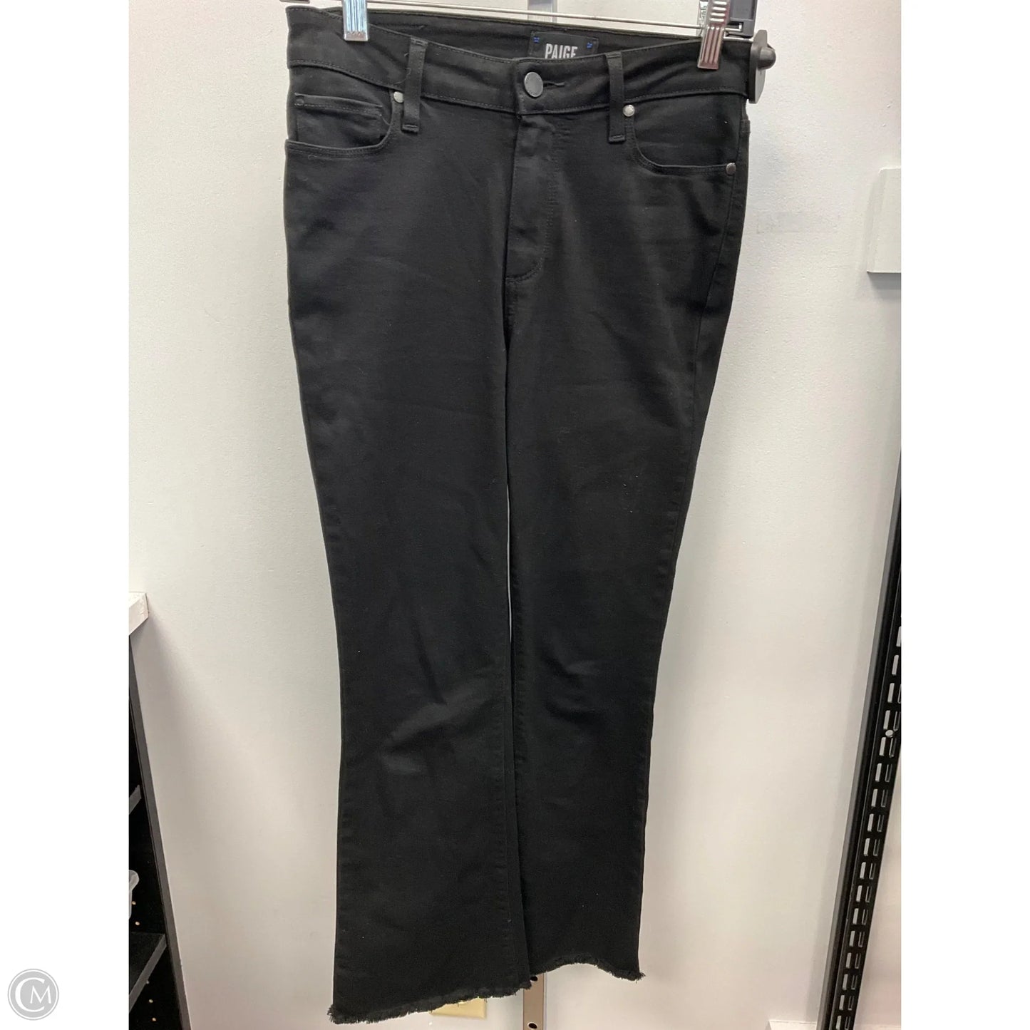 Jeans Boot Cut By Paige In Black Denim, Size: 0
