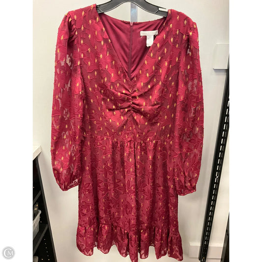 Dress Party Short By London Times In Gold & Red, Size: 12