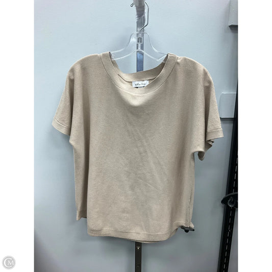 Top Short Sleeve By Melissa Paige In Cream, Size: Lp