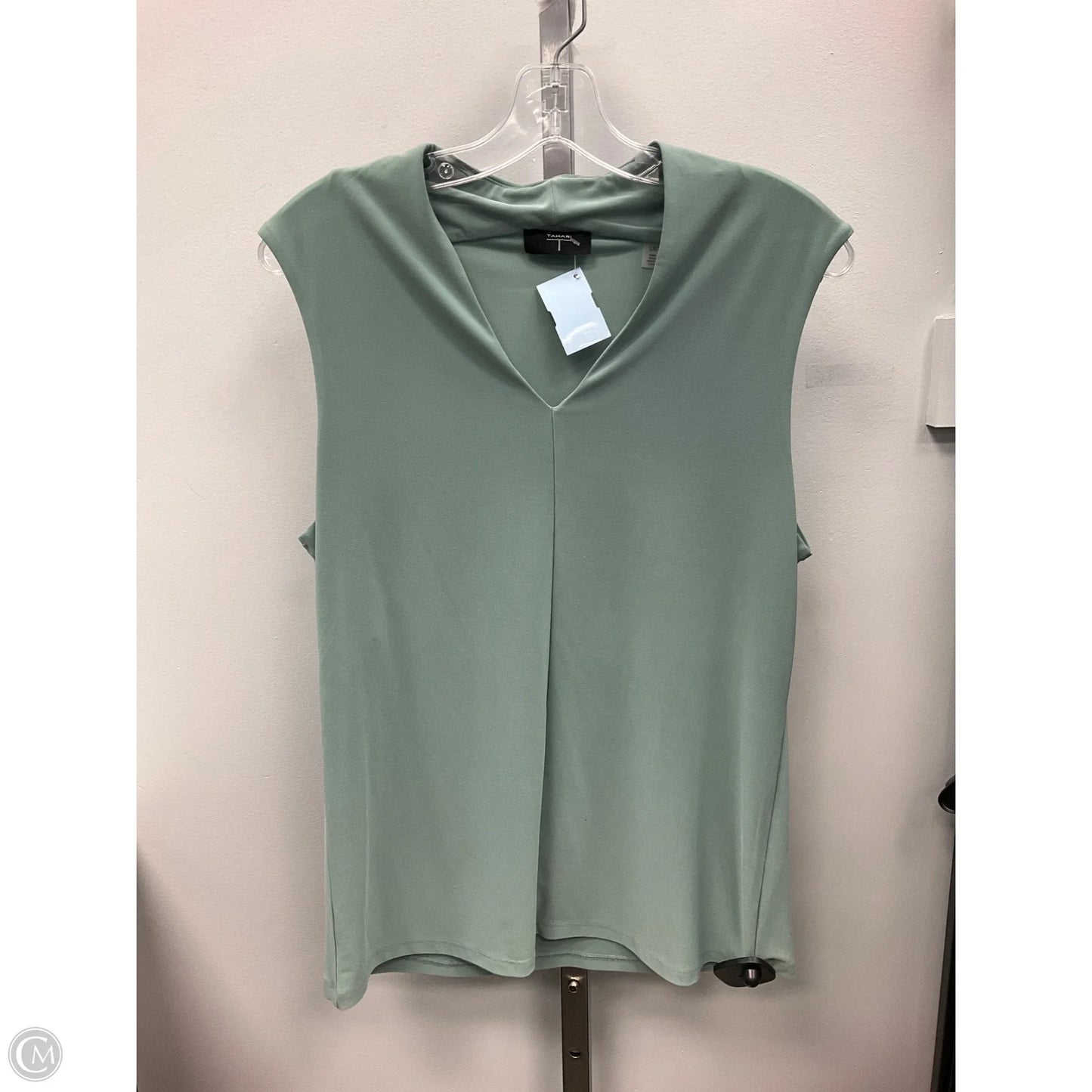 Top Sleeveless By Tahari In Teal, Size: L