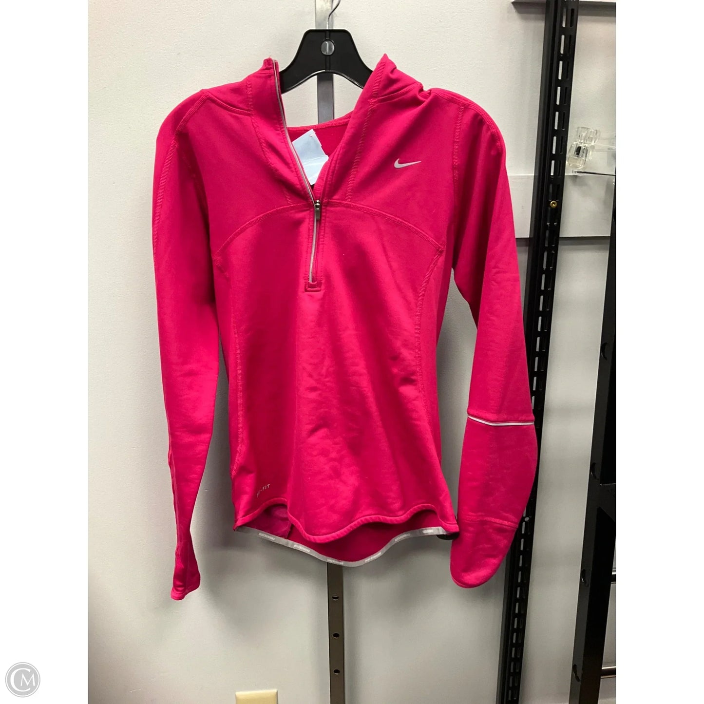 Athletic Top Long Sleeve Hoodie By Nike Apparel In Pink, Size: S