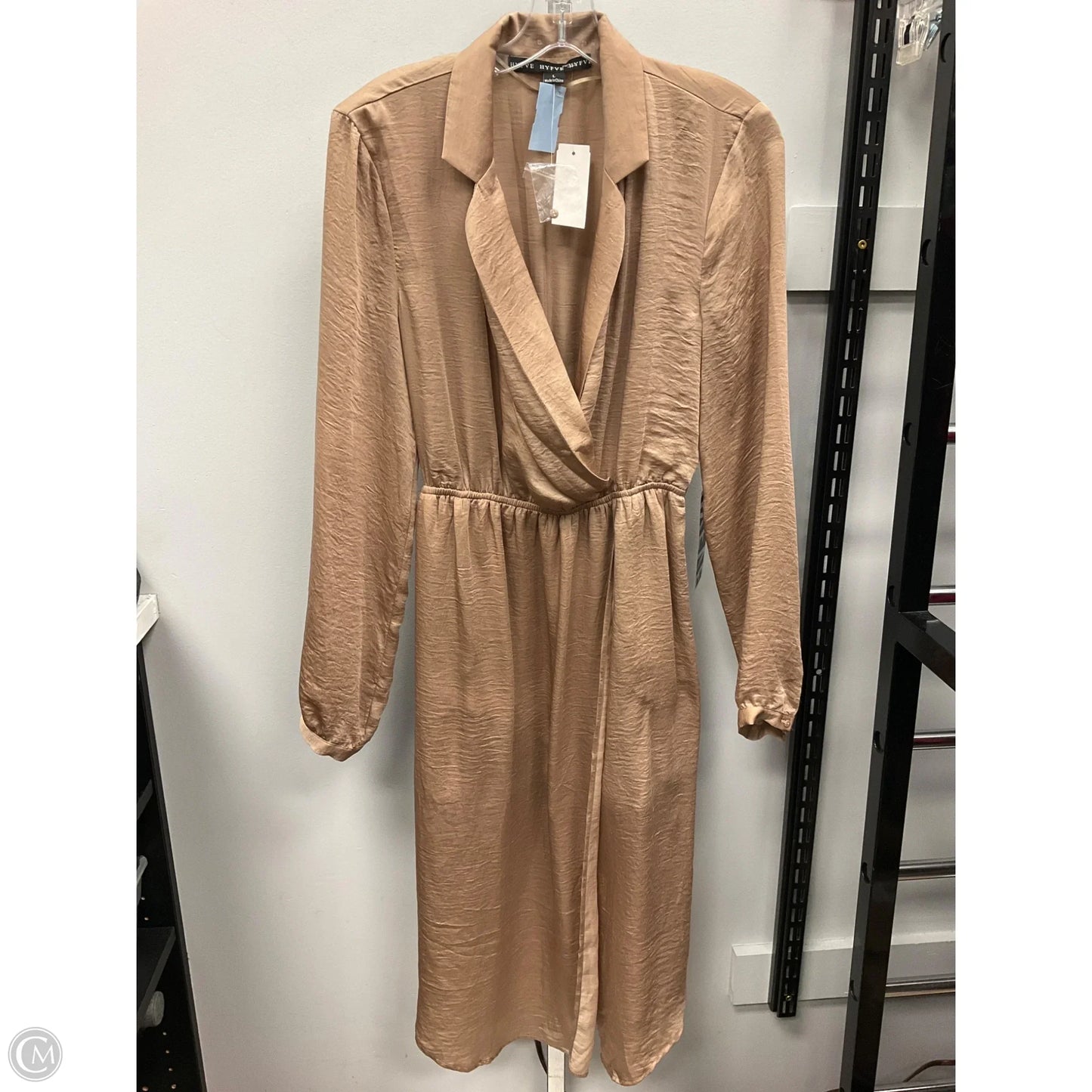Dress Casual Midi By Hyfve In Tan, Size: L