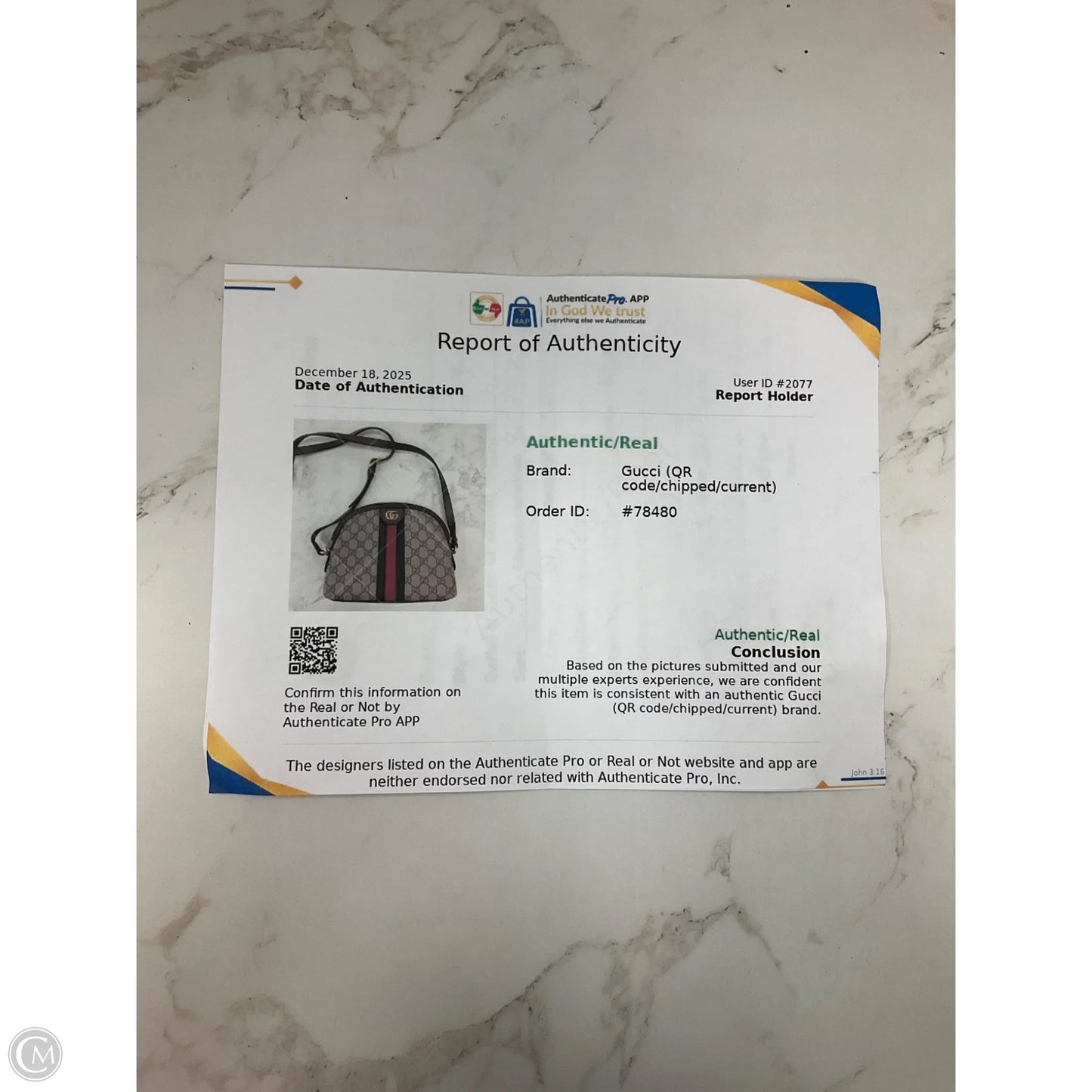 Crossbody Luxury Designer By Gucci, Size: Small