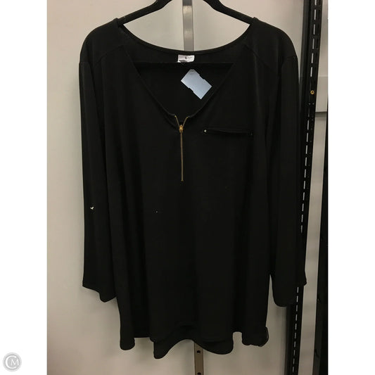 Top 3/4 Sleeve By Dressbarn In Black, Size: 2x