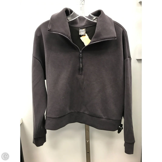 Athletic Top Long Sleeve Collar By Avia In Grey, Size: M