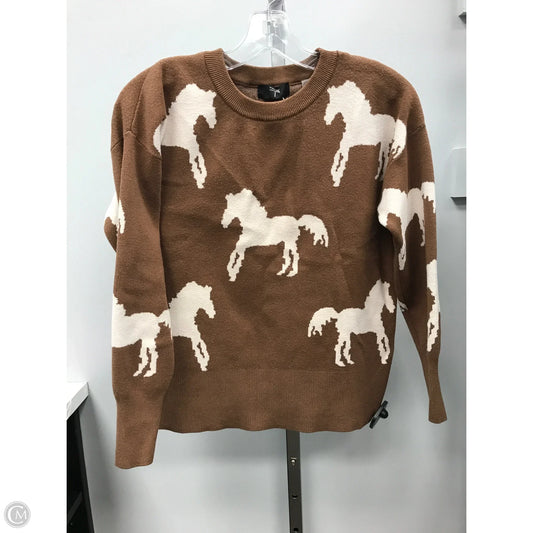 Sweater By Tahari In Brown & Cream, Size: S