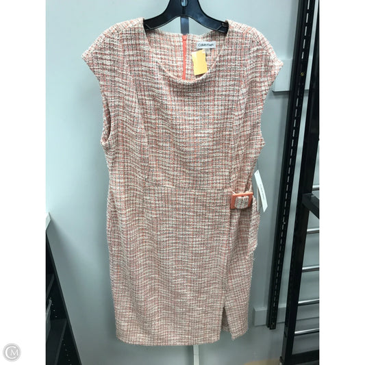 Dress Casual Midi By Calvin Klein In Multi-colored, Size: 16