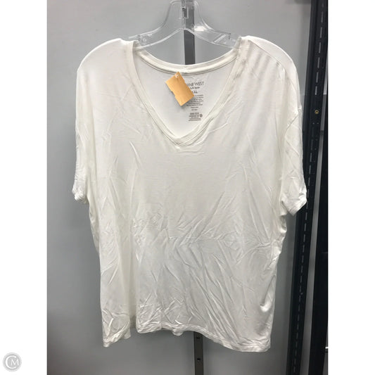 Top Short Sleeve Basic By Nine West In Cream, Size: Xxl