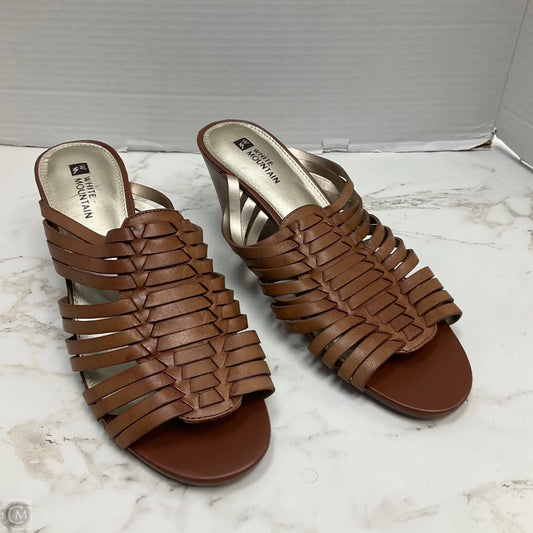 Sandals Heels Wedge By White Mountain In Brown, Size: 9