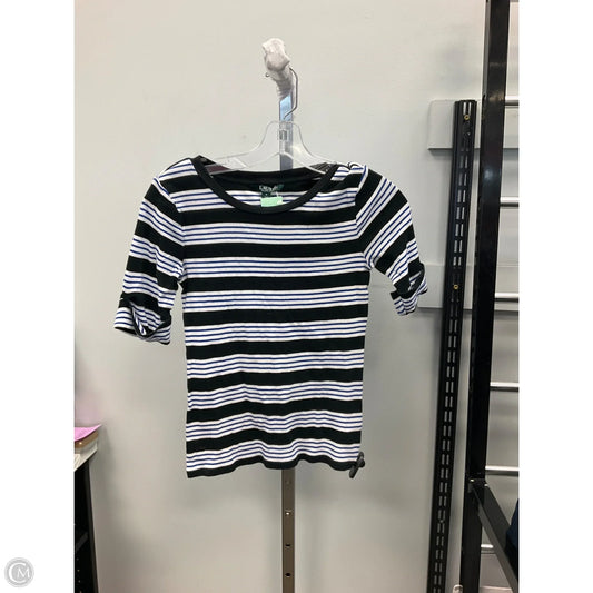 Top Short Sleeve By Lauren By Ralph Lauren In Striped Pattern, Size: S