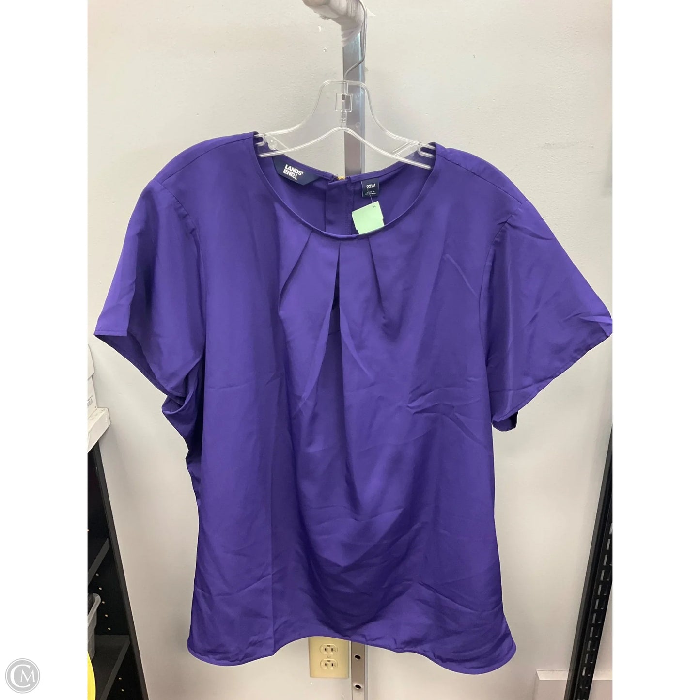 Top Short Sleeve By Lands End In Purple, Size: 22