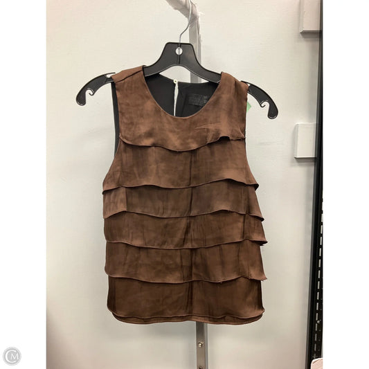 Top Sleeveless By Zara In Brown, Size: M