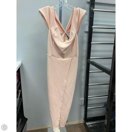 Dress Party Midi By Boohoo Boutique In Peach, Size: 12