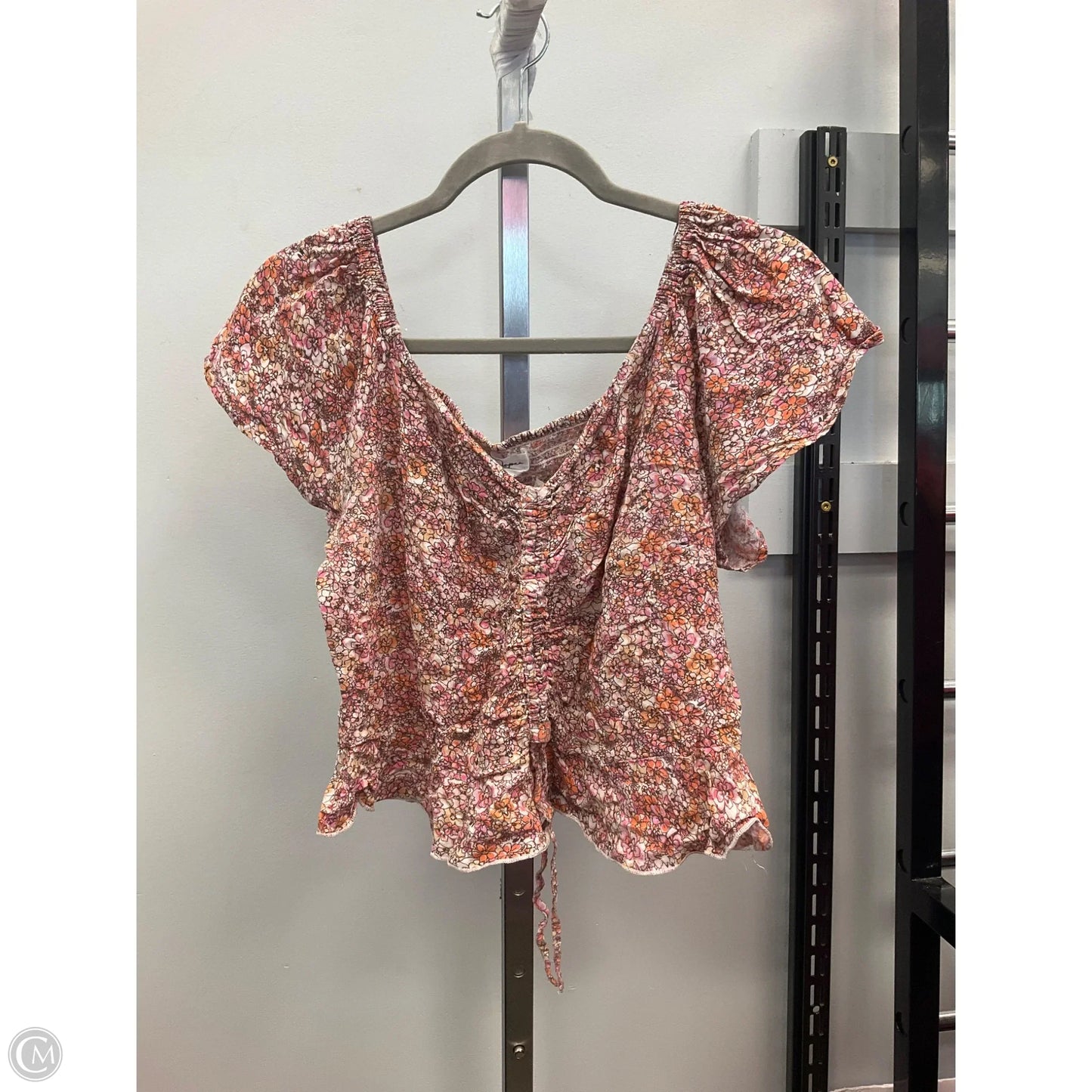Top Short Sleeve By Japna In Floral Print, Size: Xl