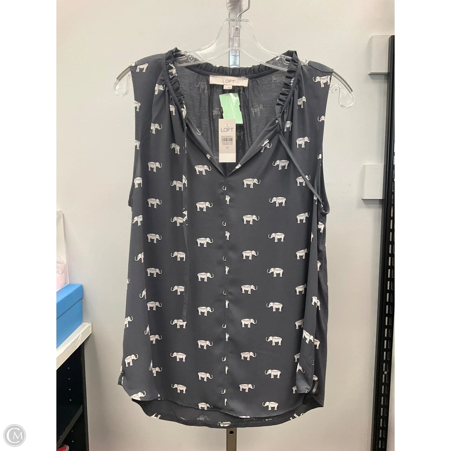 Top Sleeveless By Loft In Grey, Size: M