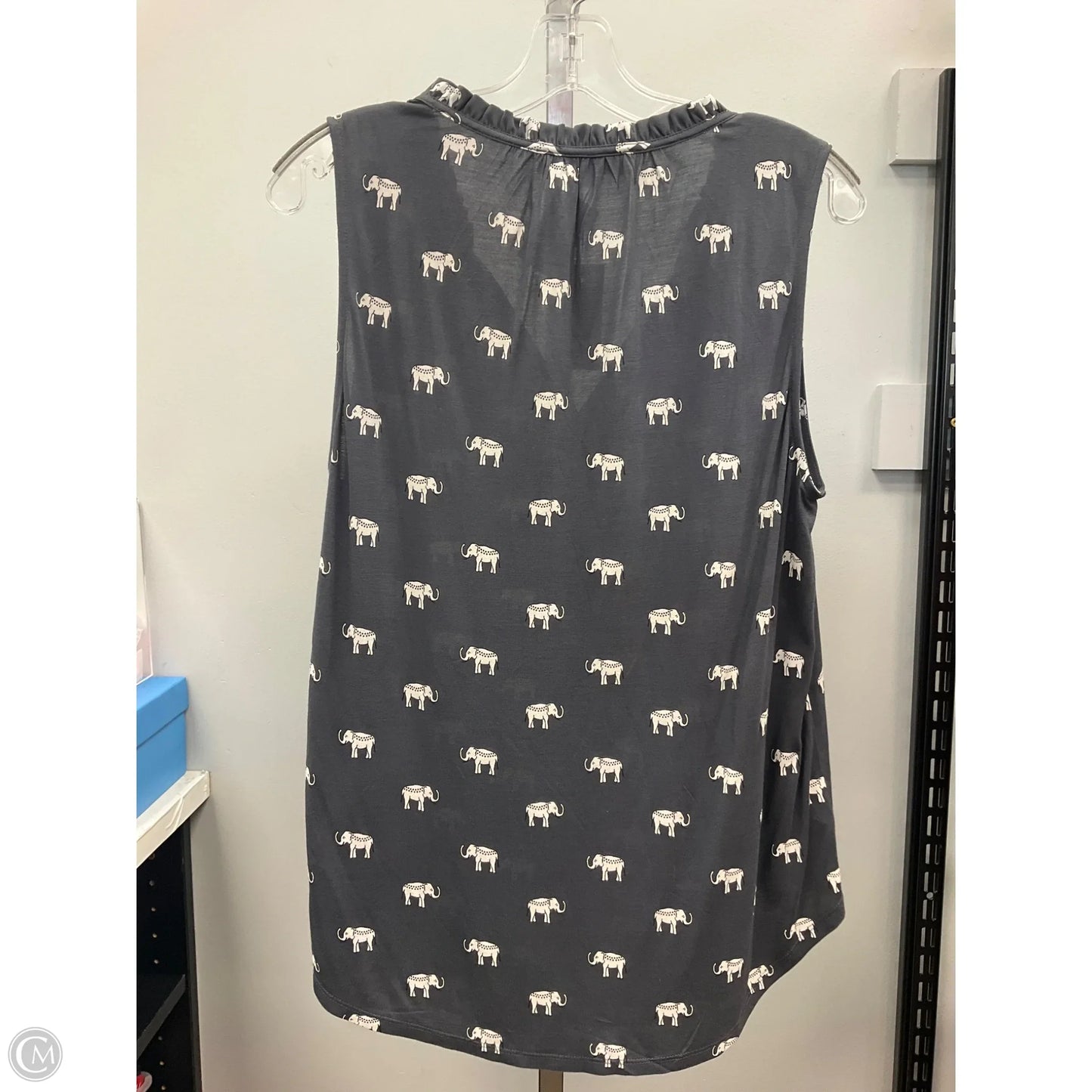Top Sleeveless By Loft In Grey, Size: M