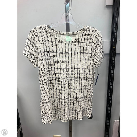 Top Short Sleeve Basic By Apt 9 In Black & Cream, Size: S