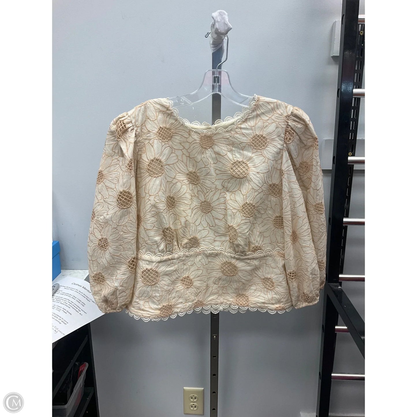 Top Long Sleeve By Express In Cream, Size: Xl