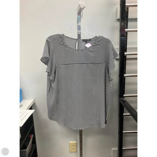 Top Short Sleeve By Adrianna Papell In Striped Pattern, Size: L