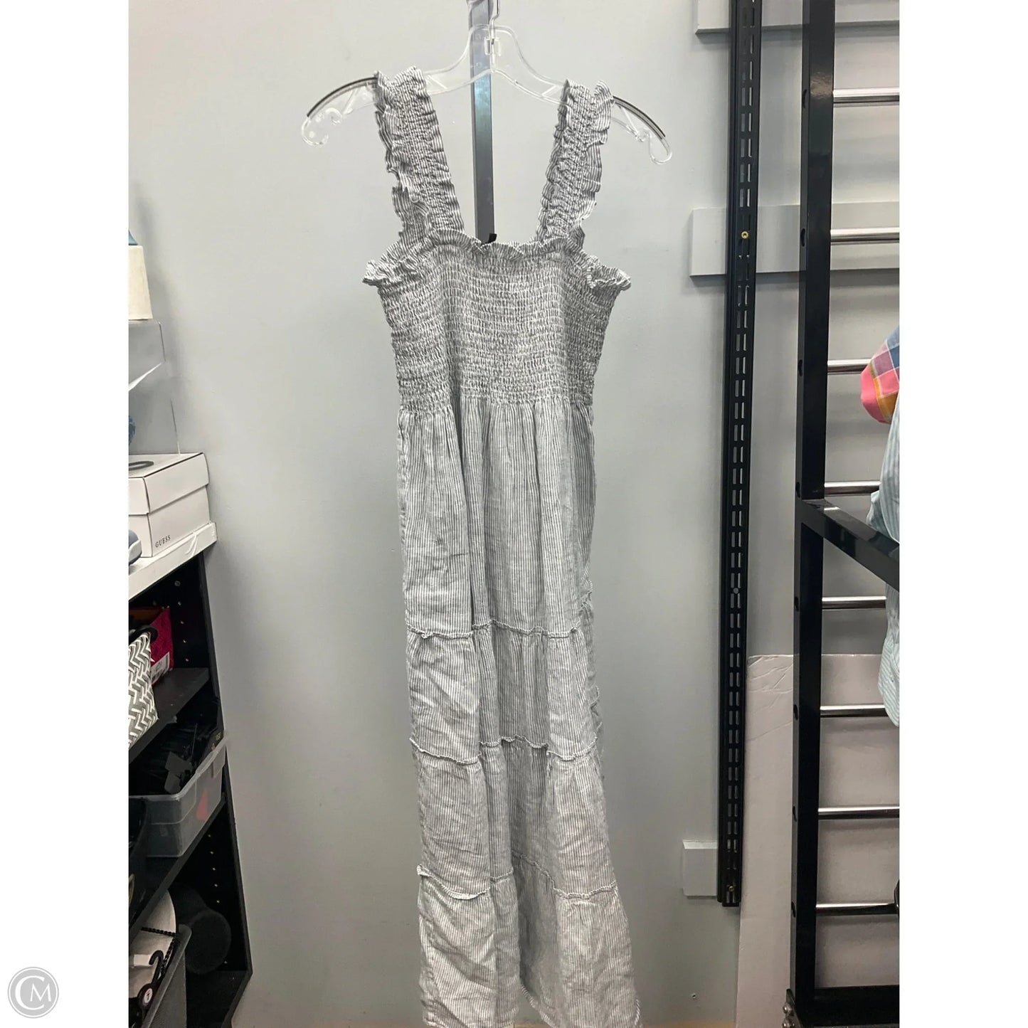 Dress Casual Midi By Quince In Striped Pattern, Size: M