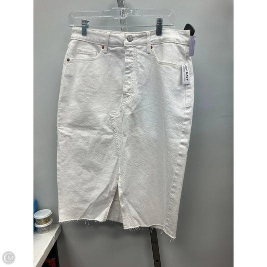 Skirt Midi By Old Navy In White Denim, Size: 8