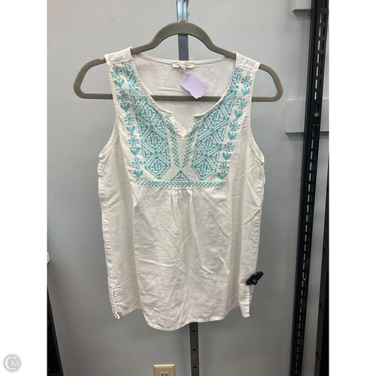 Top Sleeveless By Clothes Mentor In Cream & Green, Size: S