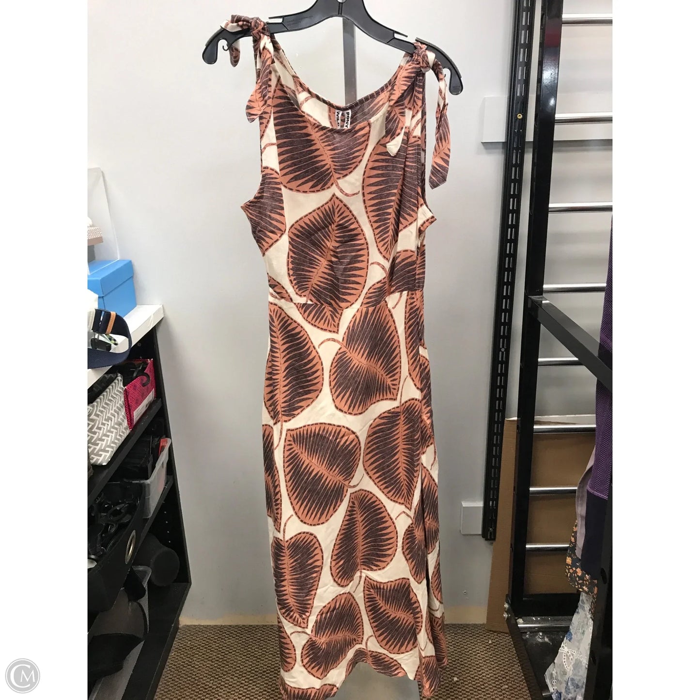 Dress Casual Maxi By Cmc In Brown & Cream, Size: M