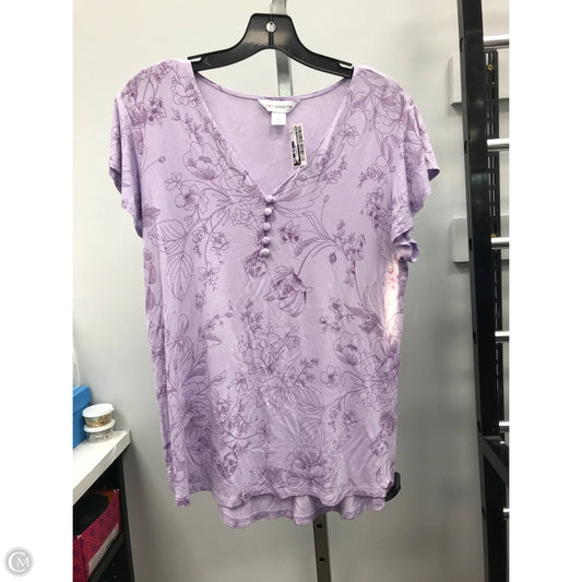 Top Short Sleeve By Liz Claiborne In Purple, Size: M