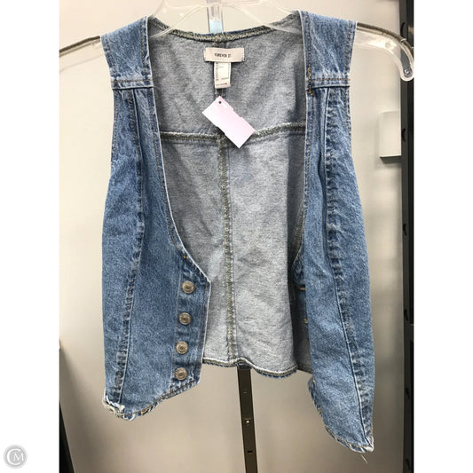 Top Sleeveless By Forever 21 In Blue Denim, Size: S