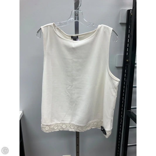 Top Sleeveless By Ann Taylor In Cream, Size: Xl