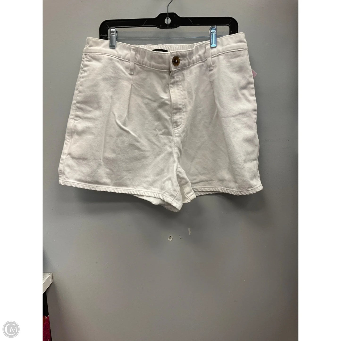 Shorts By Express In White Denim, Size: L