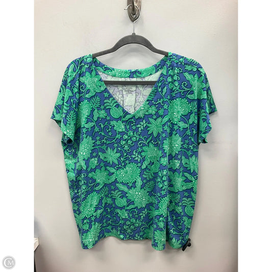Top Short Sleeve By J. Jill In Blue & Green, Size: L
