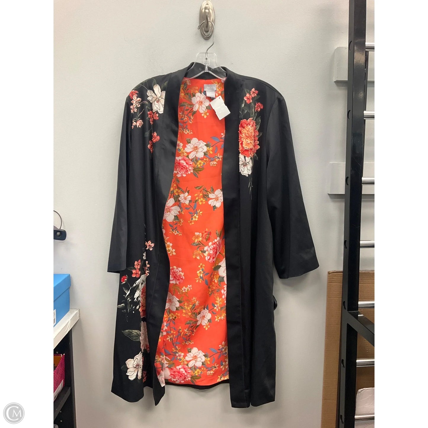 Cardigan By Chicos In Floral Print, Size: M