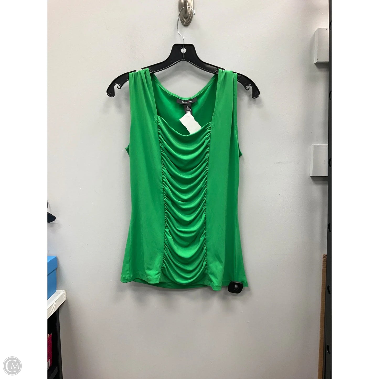 Top Sleeveless By Style And Company In Green, Size: M