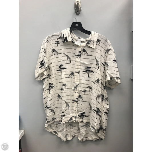 Top Short Sleeve By Jane And Delancey In Black & Cream, Size: Xl