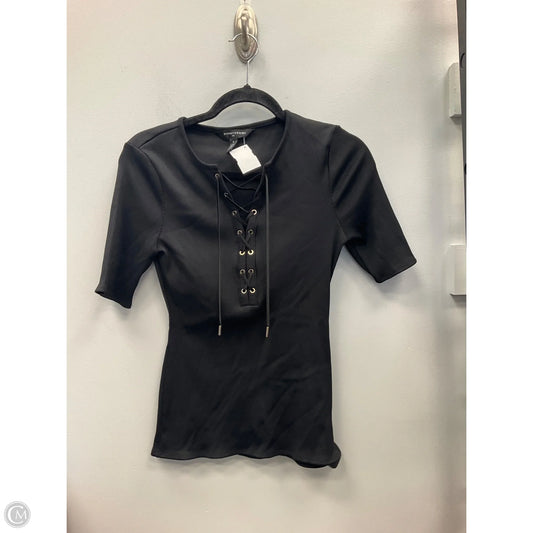 Top Short Sleeve By White House Black Market In Black, Size: S