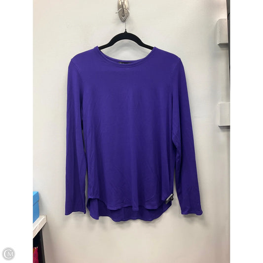 Top Long Sleeve Basic By Eileen Fisher In Purple, Size: L