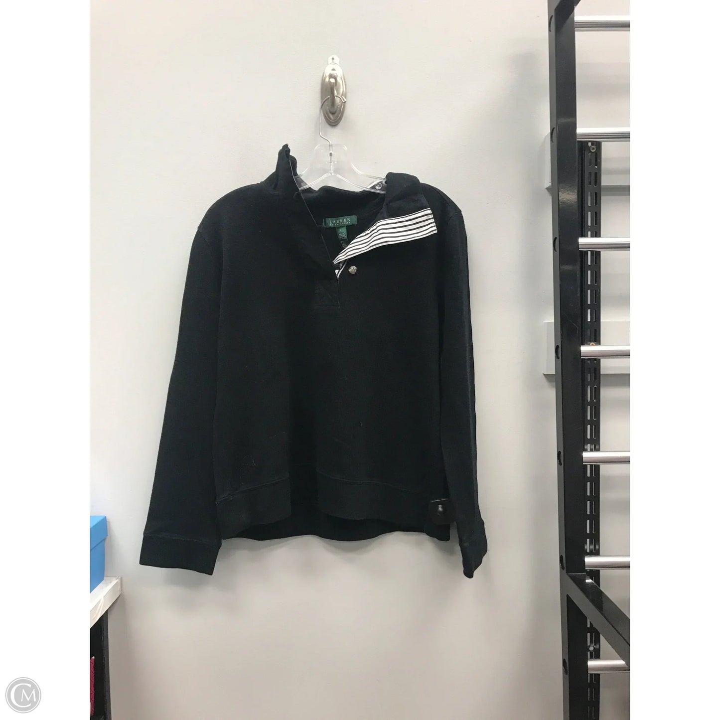 Top Long Sleeve By Lauren By Ralph Lauren In Black, Size: L