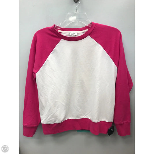Top Long Sleeve By J. Crew In Pink & White, Size: Xs