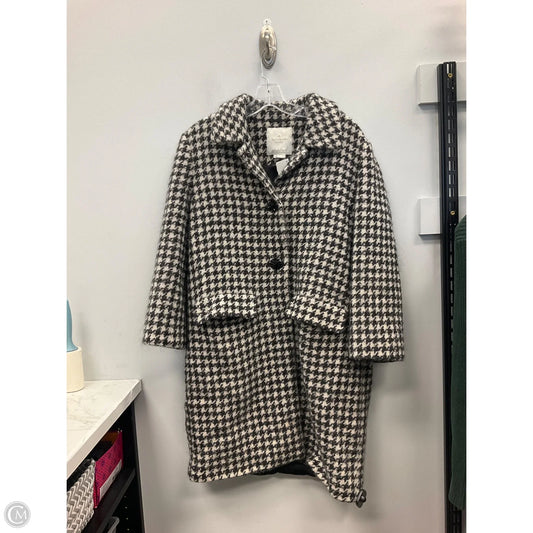 Coat Designer By Kate Spade In Black & Cream, Size: 8