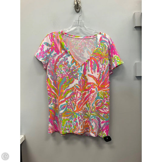 Top Short Sleeve Designer By Lilly Pulitzer In Multi-colored, Size: L